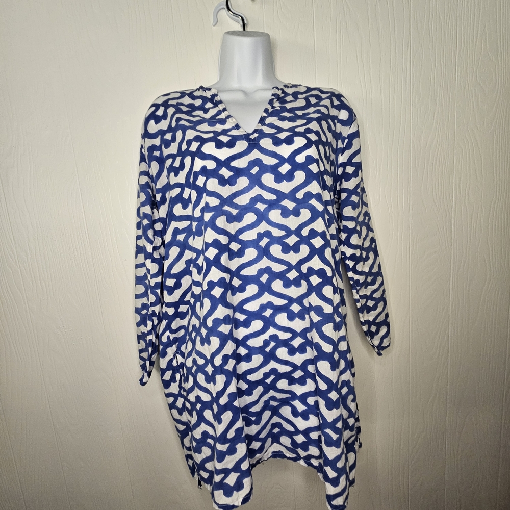 Roberta Roller Rabbit Blue and White Tunic